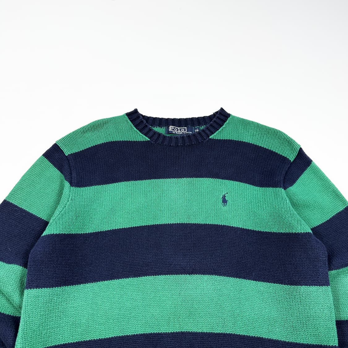 폴로 랄프로렌 걸즈 스트라이프 라운드넥 니트 실측 여성S 상품이미지2