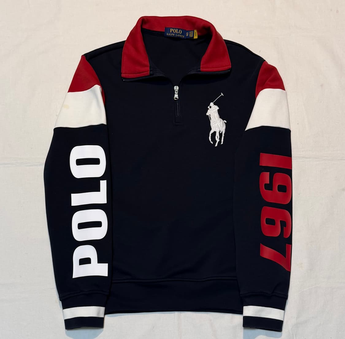 큐알) 폴로 랄프로렌 빅포니 치프키프 반집업 맨투맨 네이비 상품이미지1