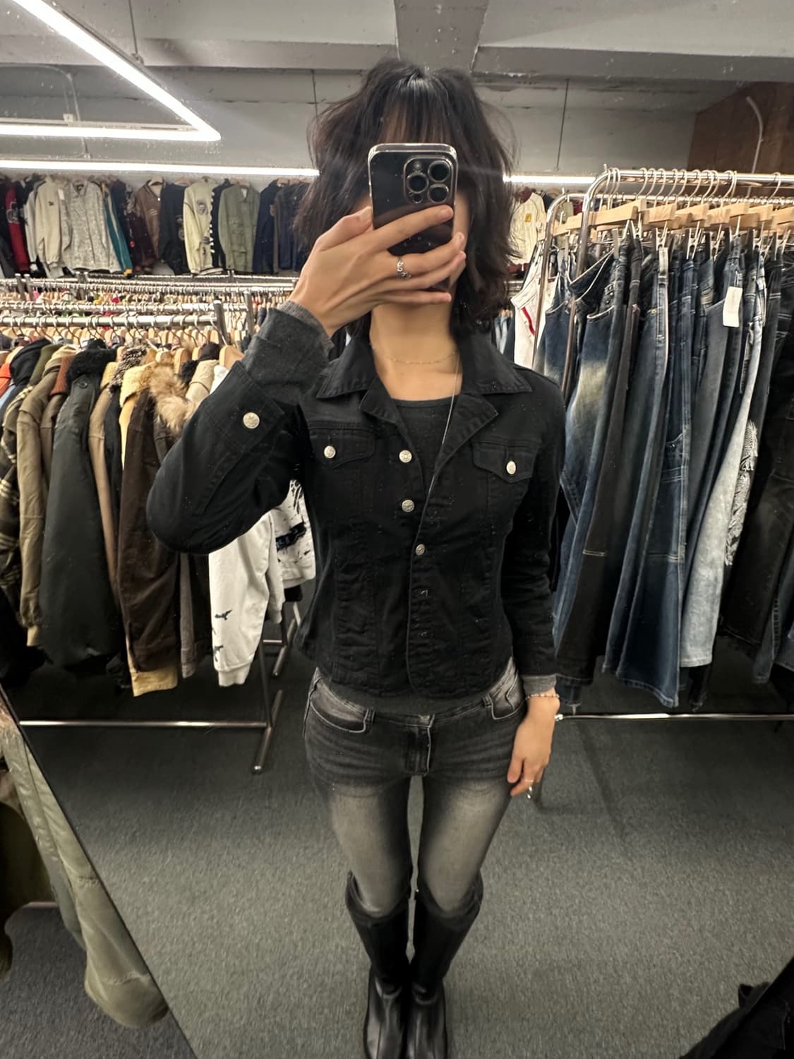 S)live a little 빈티지 여성 블랙 코튼자켓 상품이미지1