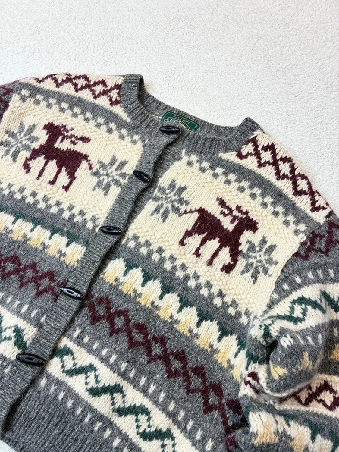 핸드니트 커도우 90's 에스닉 코위찬 패컨 울 가디건 PN6117 상품이미지2