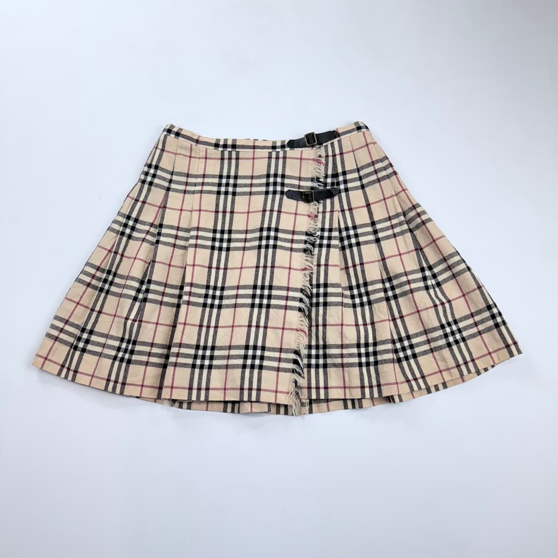 버버리 블루라벨 노바체크 가죽포인트 스커트 상품이미지1
