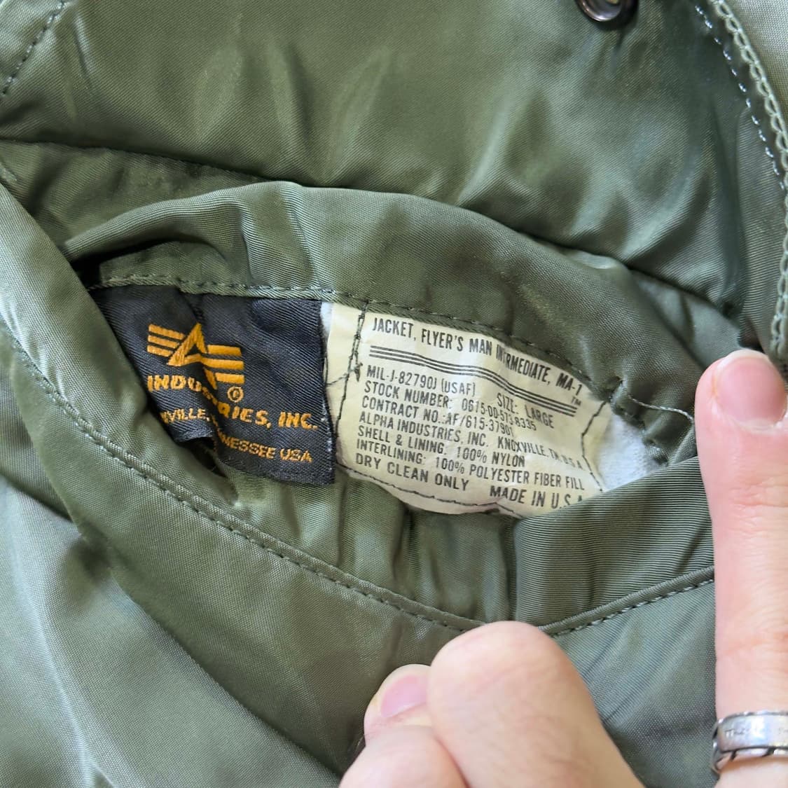 90s 알파인더스트리 MA-1 항공 점퍼 상품이미지5