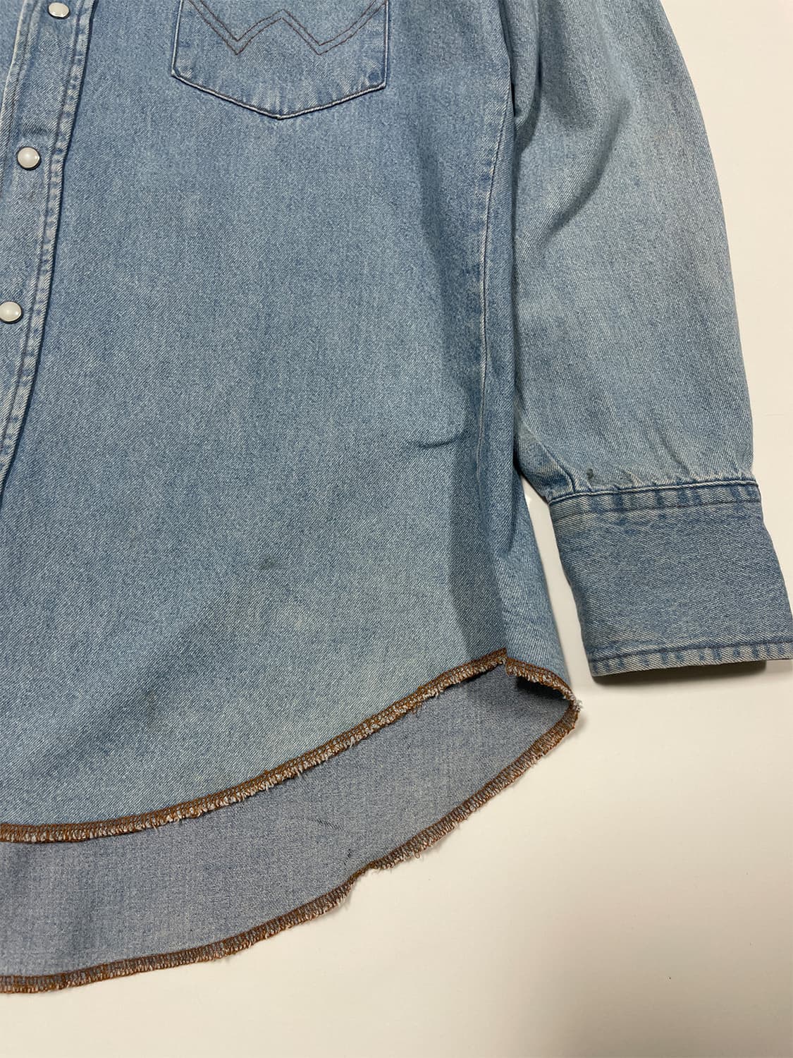 빈티지 랭글러 연청 데님 웨스턴 셔츠 상품이미지6