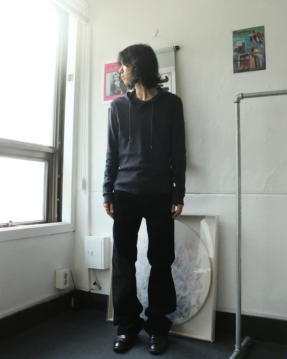 디젤 슬림 블랙 후드티셔츠 상품이미지2