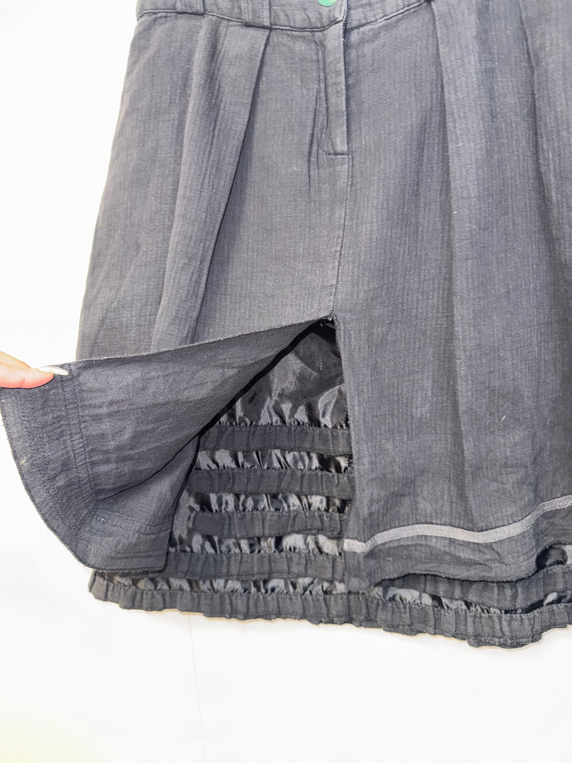 Black lace layered slit midi skirt 상품이미지3