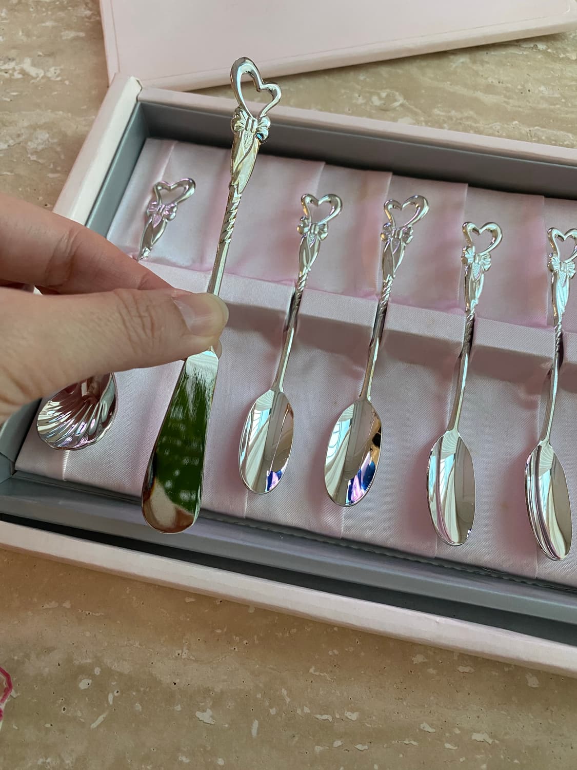 일본수입 리본하트 티스푼 세트  상품이미지5