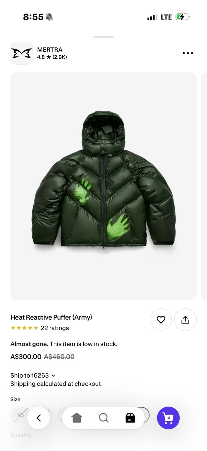 Mertra 열반응 패딩 사이즈 교환 상품이미지1