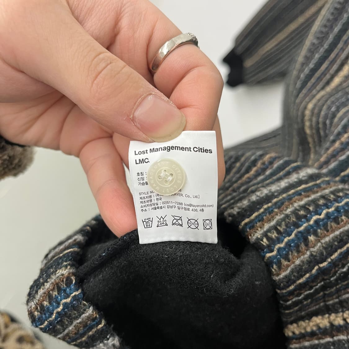 LMC 스트라이프 긴팔 티셔츠 남L 상품이미지7