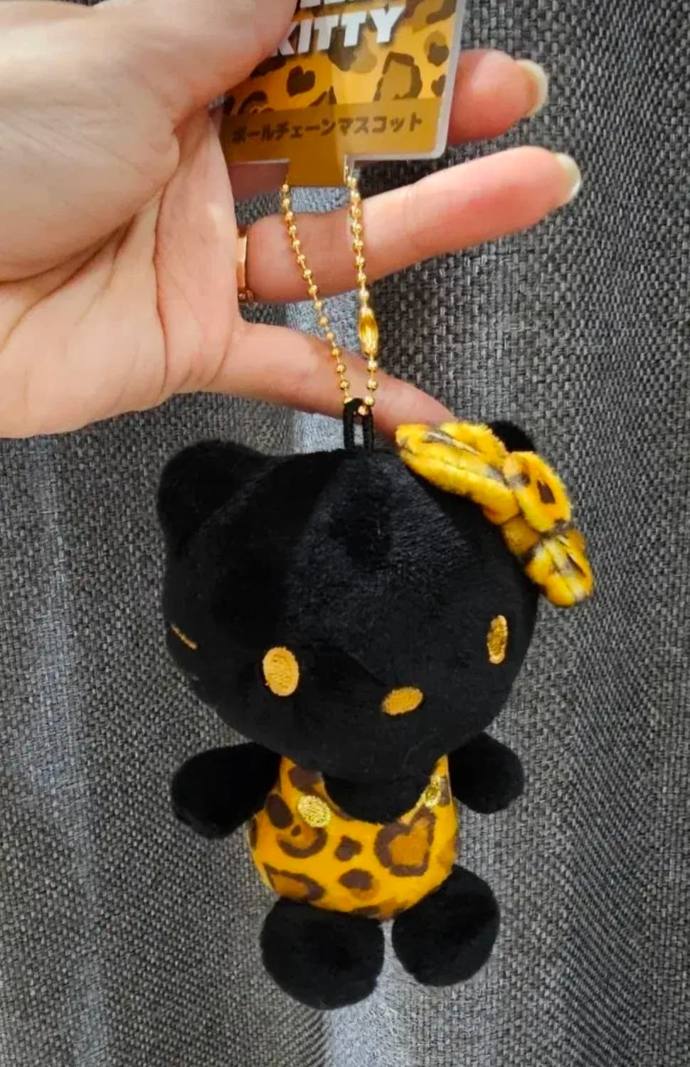 일본정품 헬로키티 레오파드 키링 인형 블랙 상품이미지1