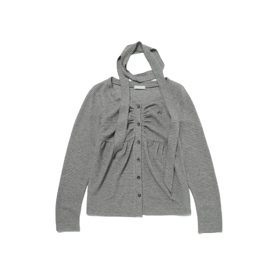 허그유어스킨 니트 베이비돌 가디건 챠콜 상품이미지1