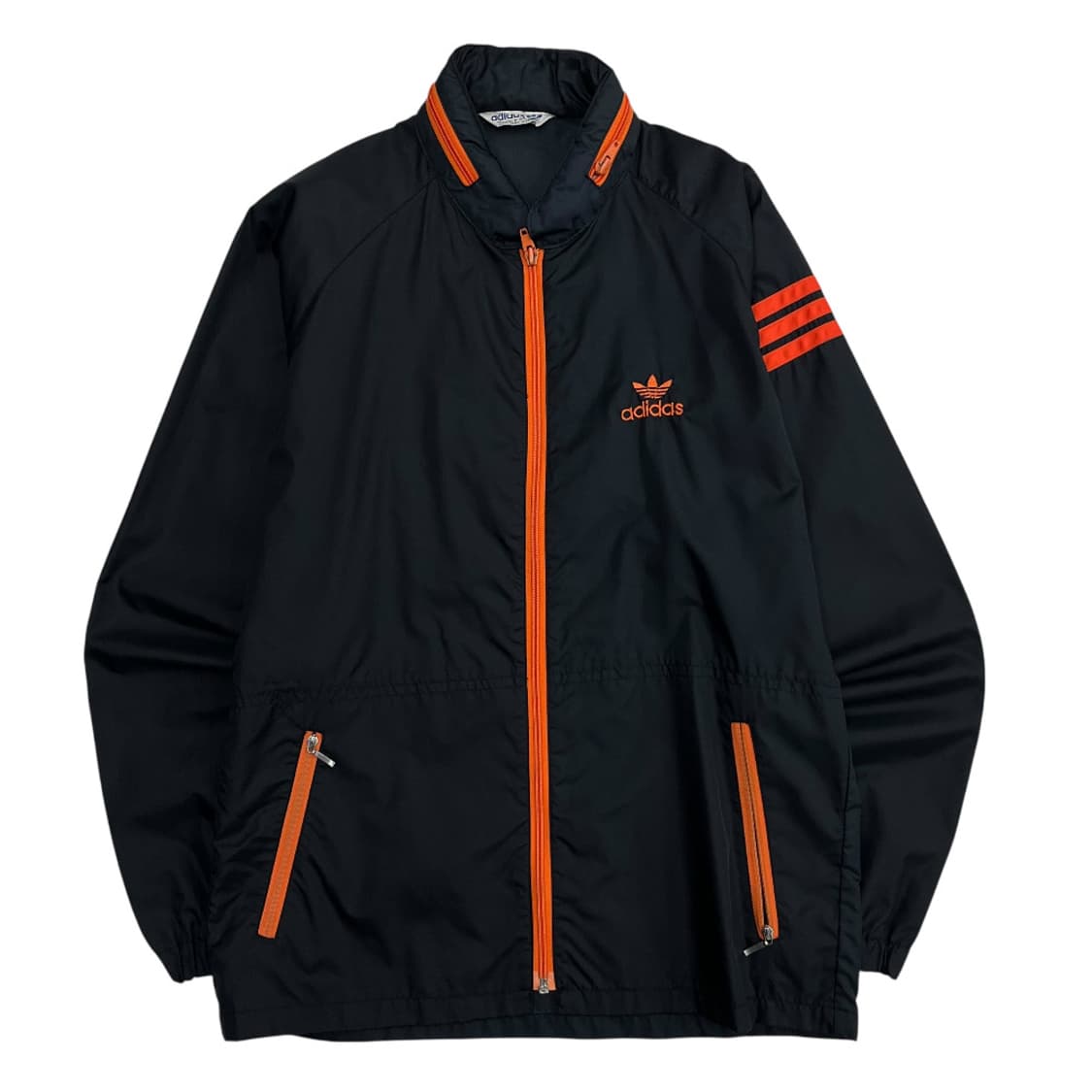 아디다스 80's 서독제 오렌지 배색 블랙 바람막이 M 상품이미지2