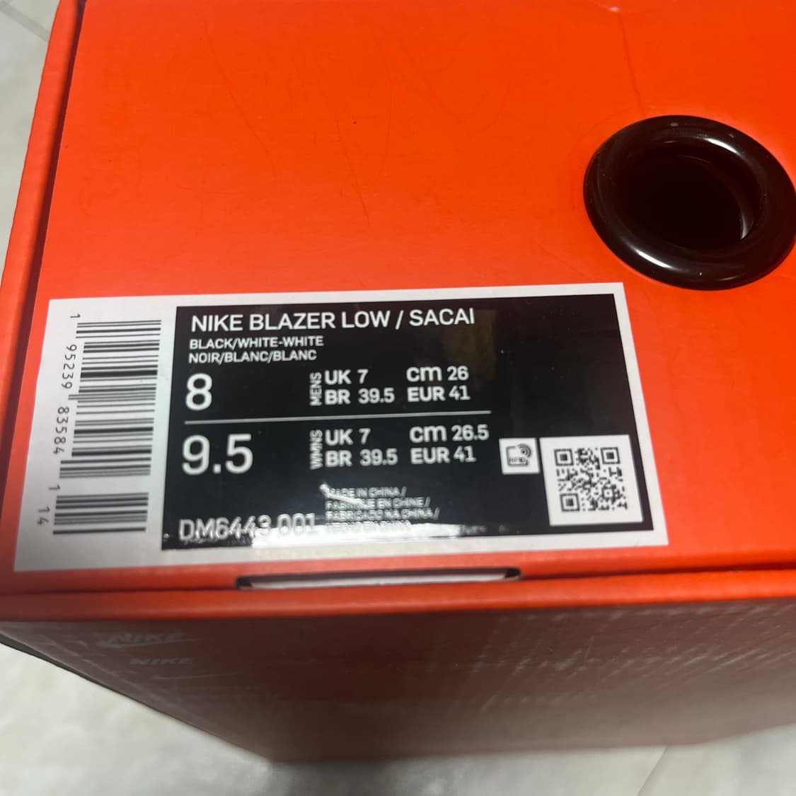 NIKE 나이키 사카이 블레이져 로우 검흰 265 상품이미지5