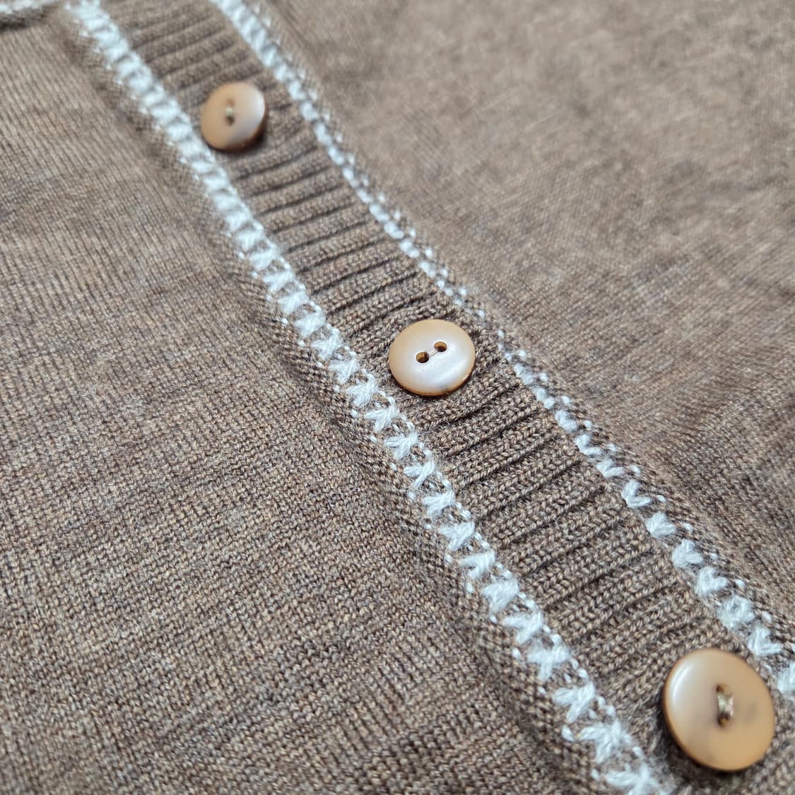 일본 빈티지 강아지 자수 포켓 가디건 상품이미지2