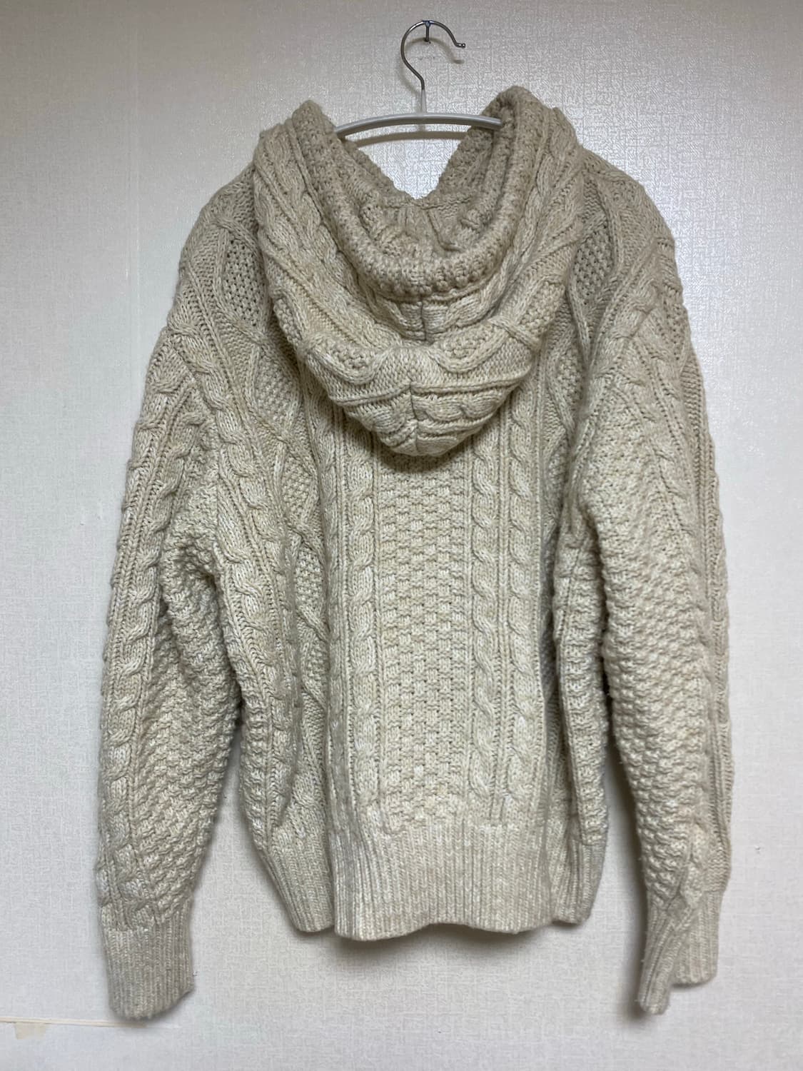 트릴리온 워셔블 아란 케이블 후드집업 니트 상품이미지2