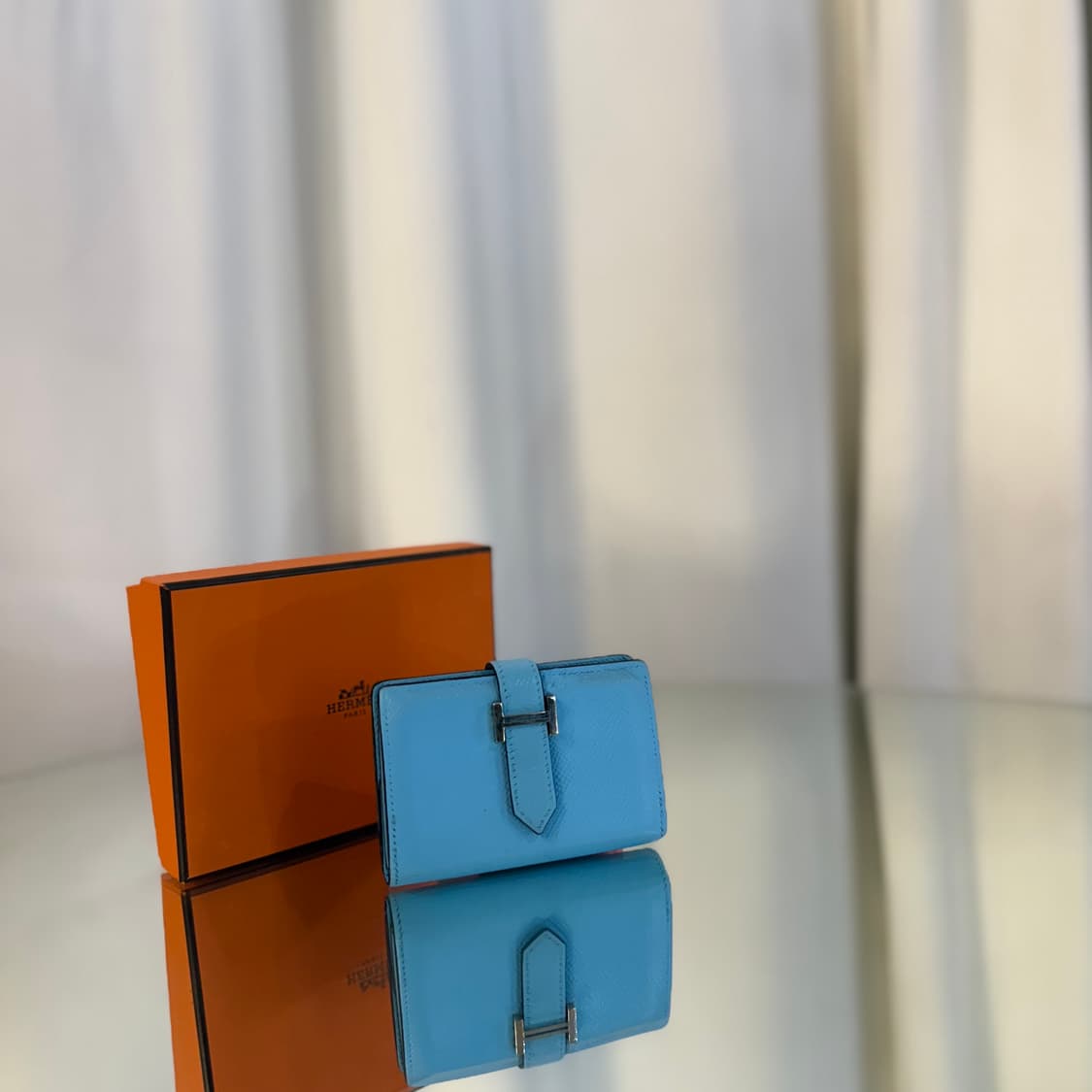 에르메스 베안 컴팩트 카드지갑 블루 상품이미지3