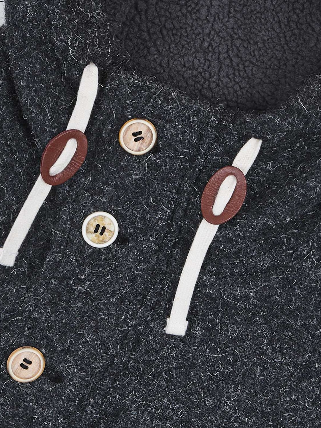 사파리스팟 1/2 울 퀄팅 후디드 코트 차콜 상품이미지4