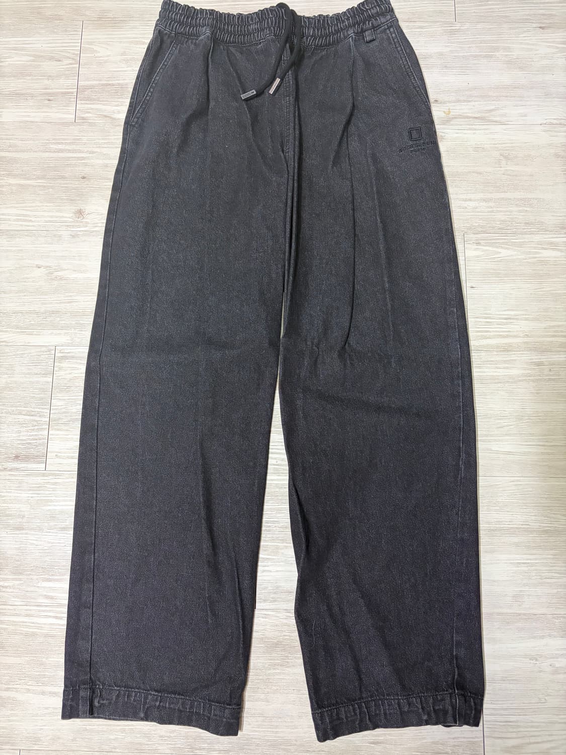 우영미 23 와이드 흑청 밴딩 데님 48 상품이미지2