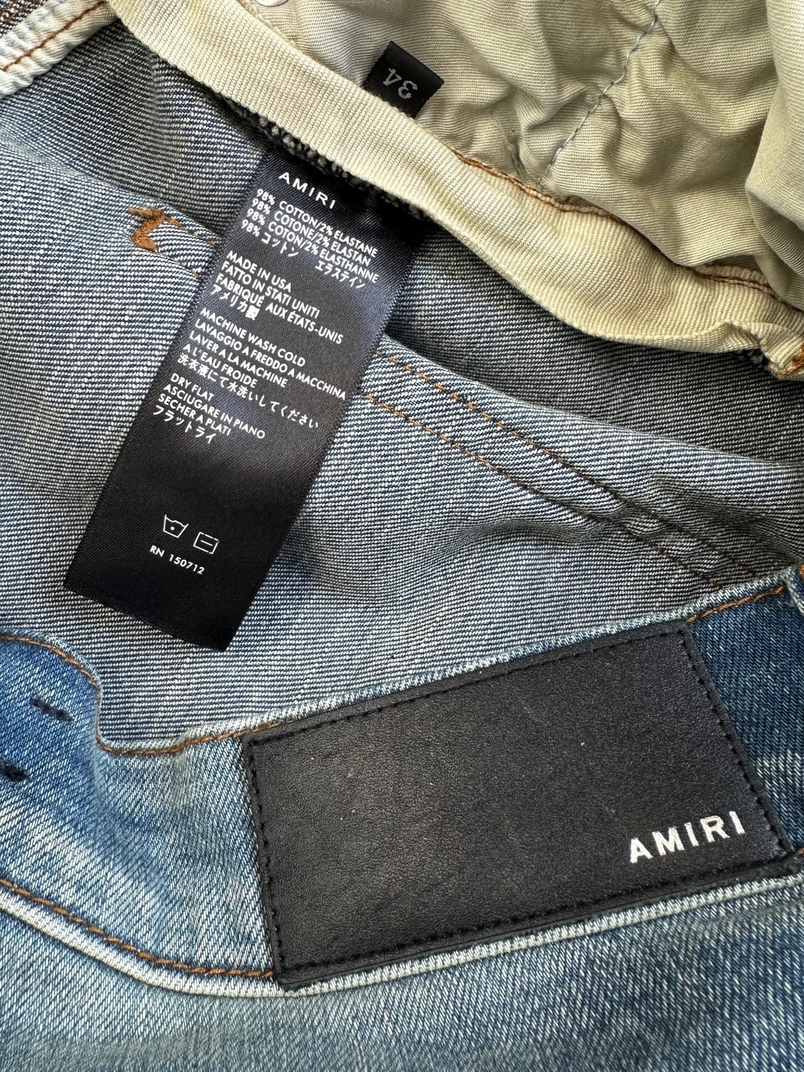 Amiri 레더 패널 디스트로이드 진  mx1 OG 상품이미지6