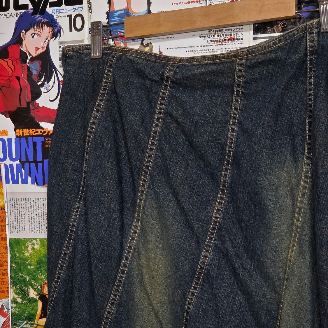 JPN 빈티지 진청 워싱 머메이드 롱스커트 상품이미지7