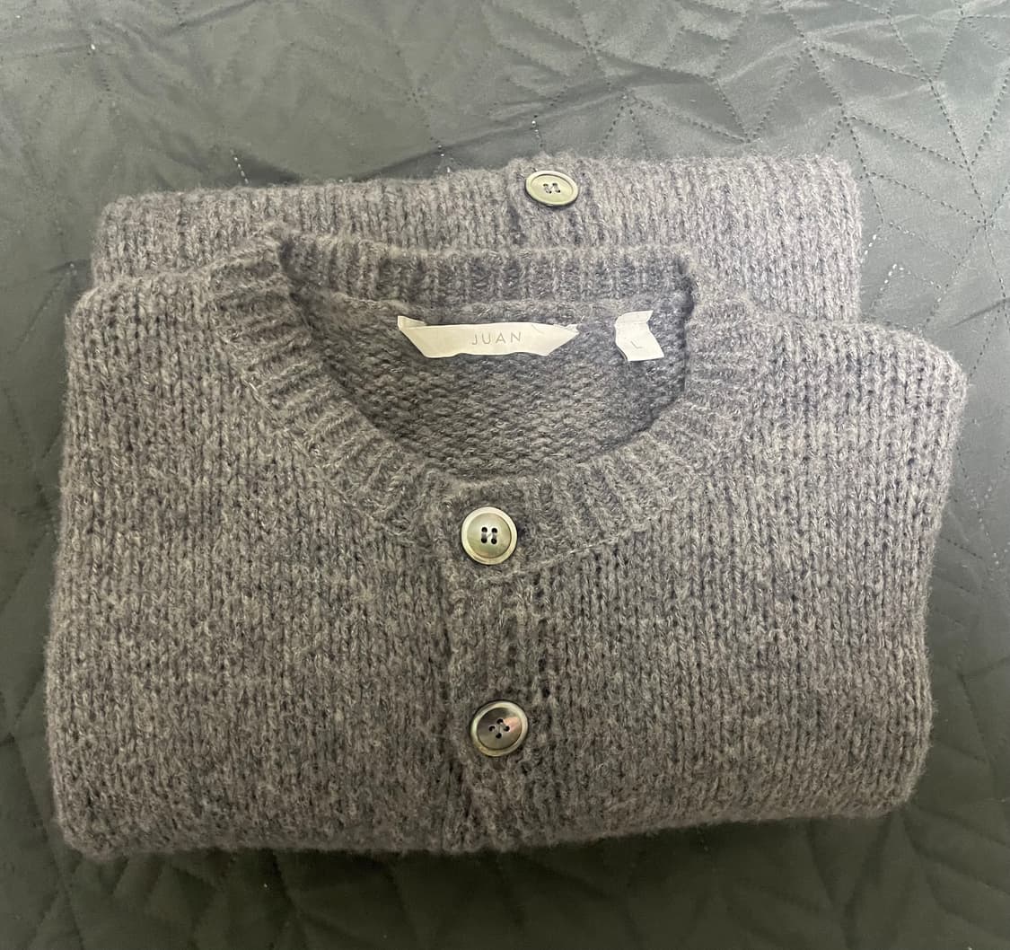 주앙옴므 모헤어 라운드넥 가디건 쉐도우 그레이 L 1회착용 상품이미지4