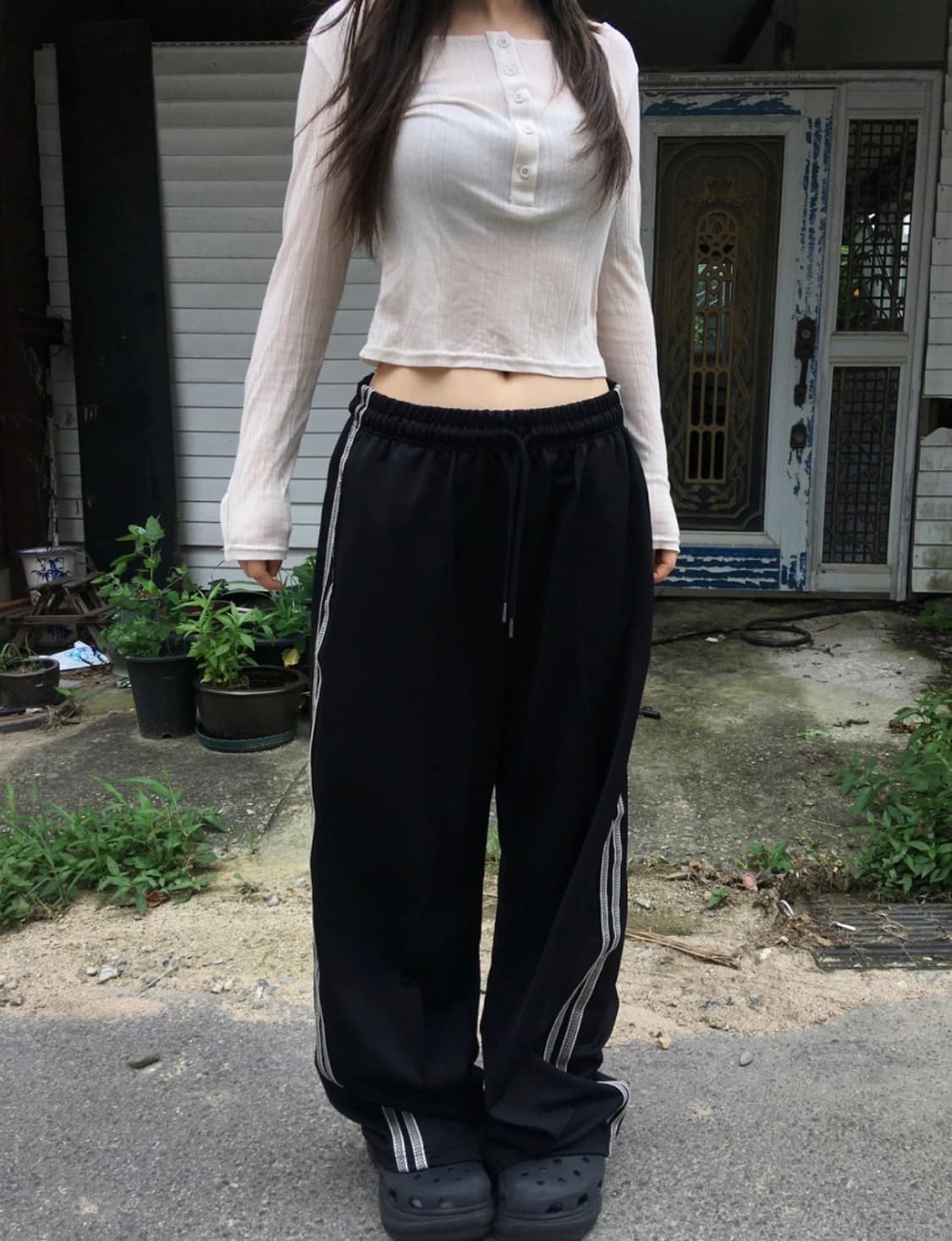 아워캐비넷 아이스 트랙 팬츠 네이비 M 남서연님 착용 상품이미지2