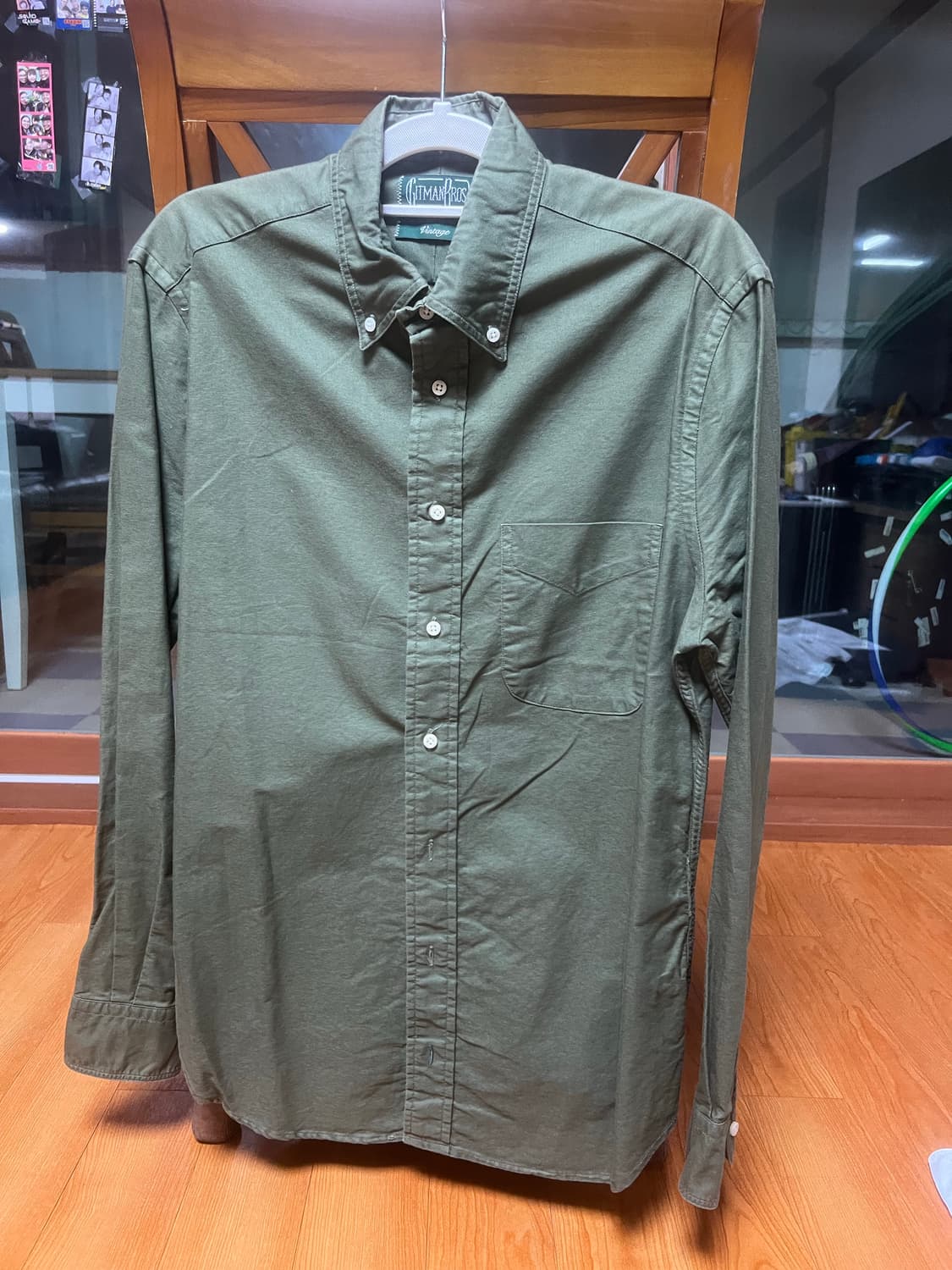 짓먼 깃먼 빈티지 올리브 옥스포드 버튼다운 셔츠 상품이미지1