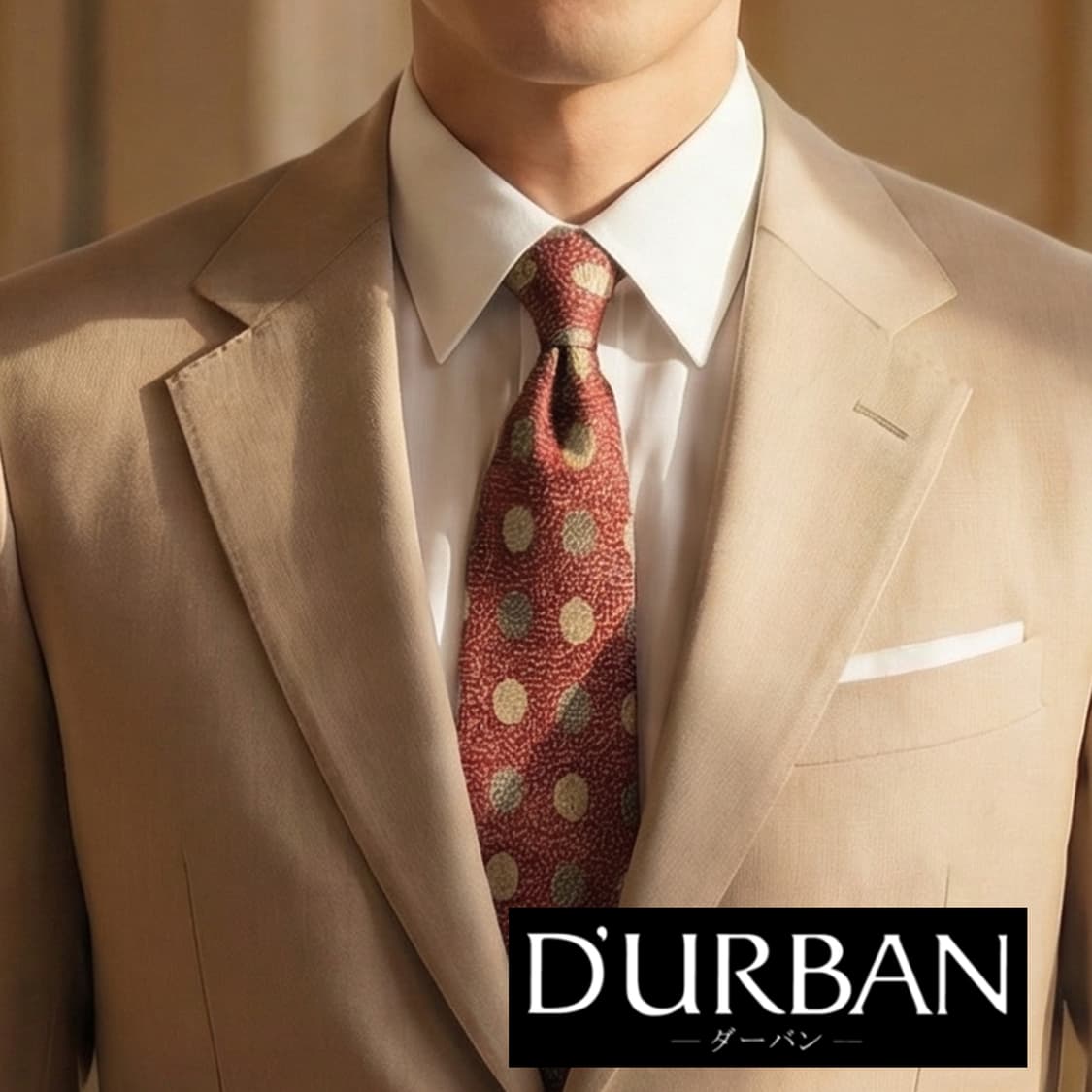 더반 실크 레드 도트 패턴 넥타이 9.5cm A등급 A19843 상품이미지1