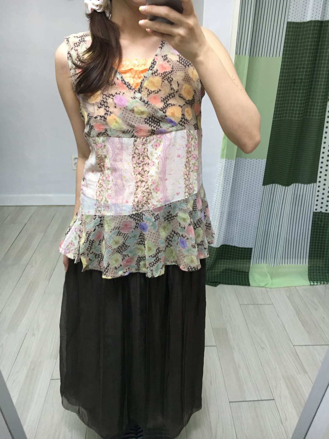 플라워 패치 슬리브리스 상품이미지8