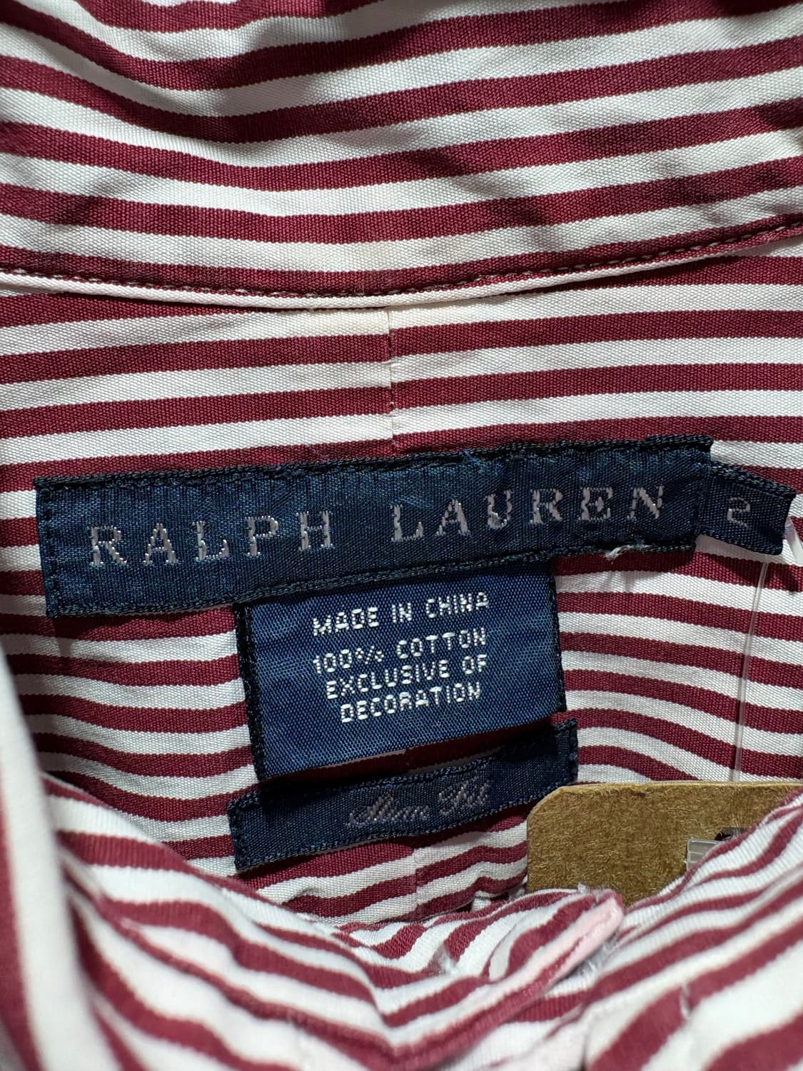 2 폴로랄프로렌 우먼스 버건디 스트라이프 셔츠 상품이미지5