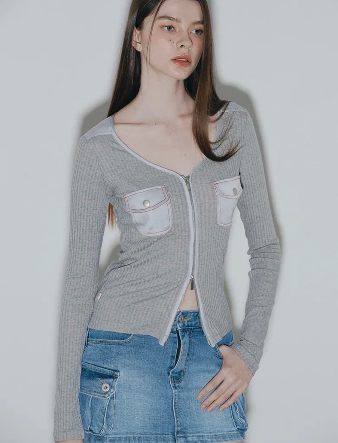 아수라 새틴 지퍼 티 상품이미지3