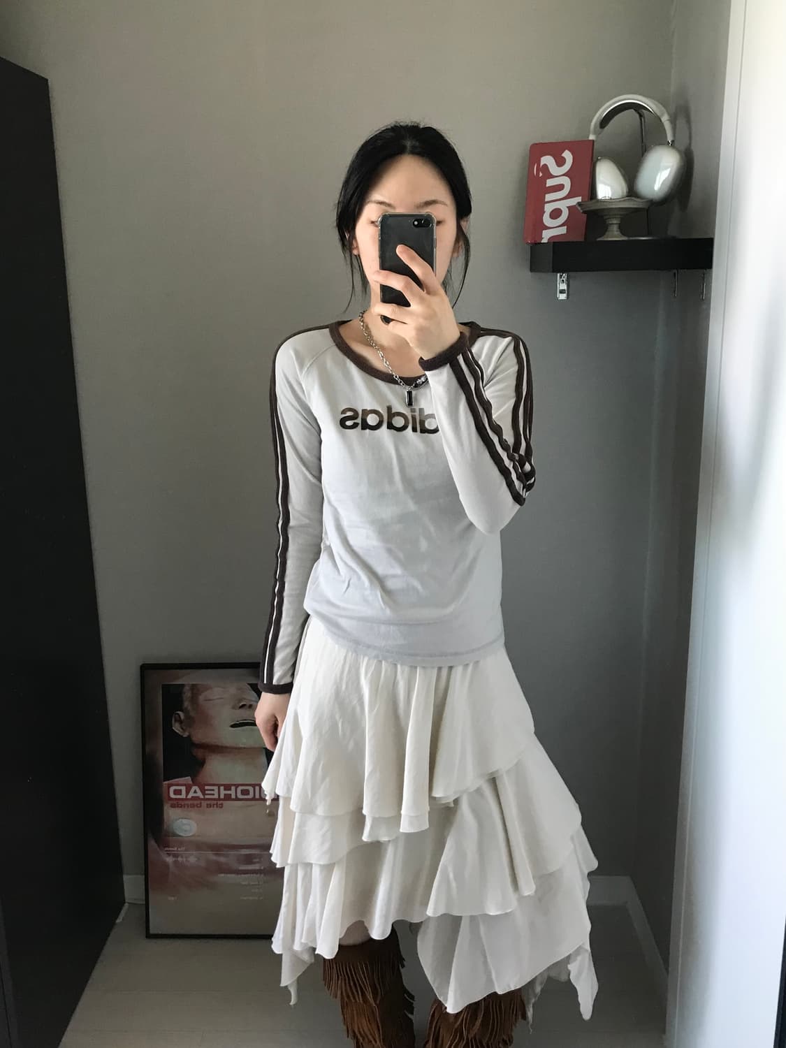 아디다스 재팬 00년대 올드스쿨스펠아웃 사이드라인 긴팔 롱슬리브티 상품이미지3