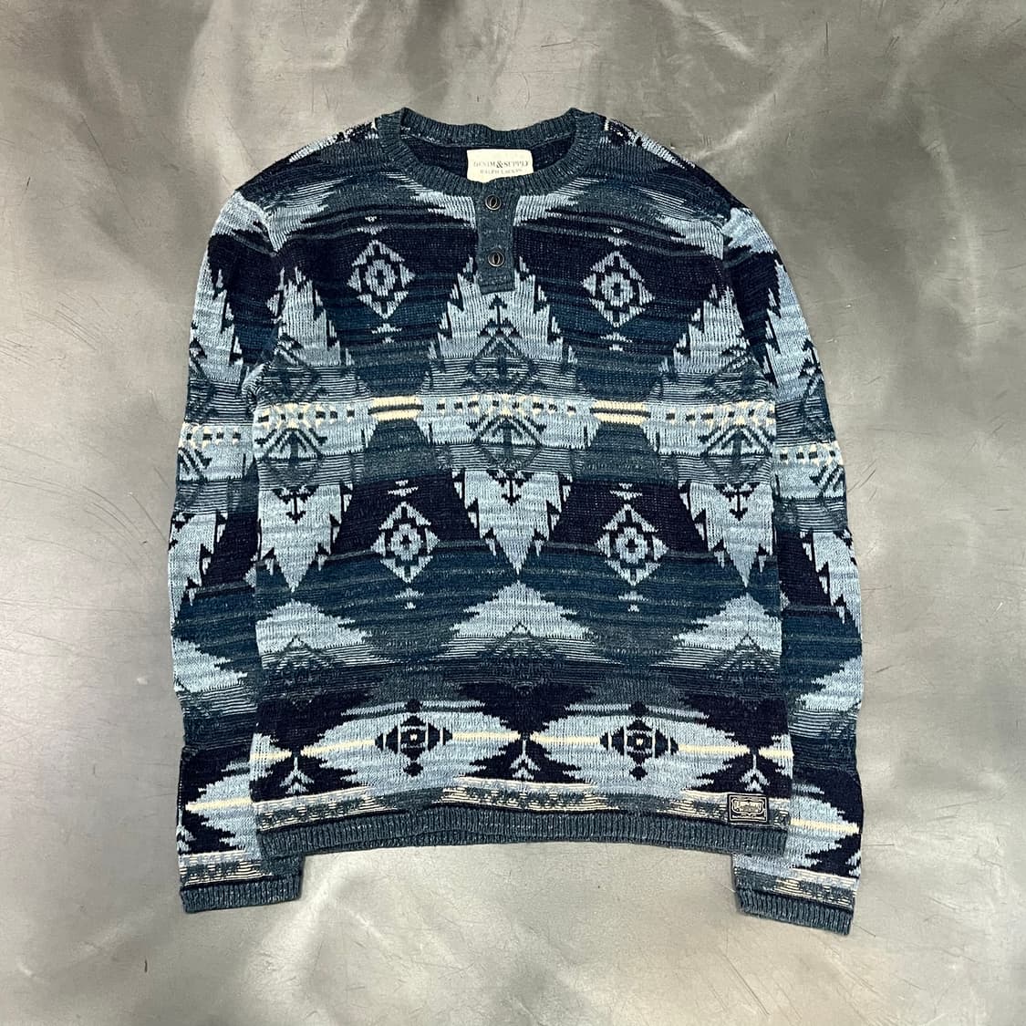  데님앤서플라이 에스닉 패턴 헨리넥 니트 y15908 상품이미지1