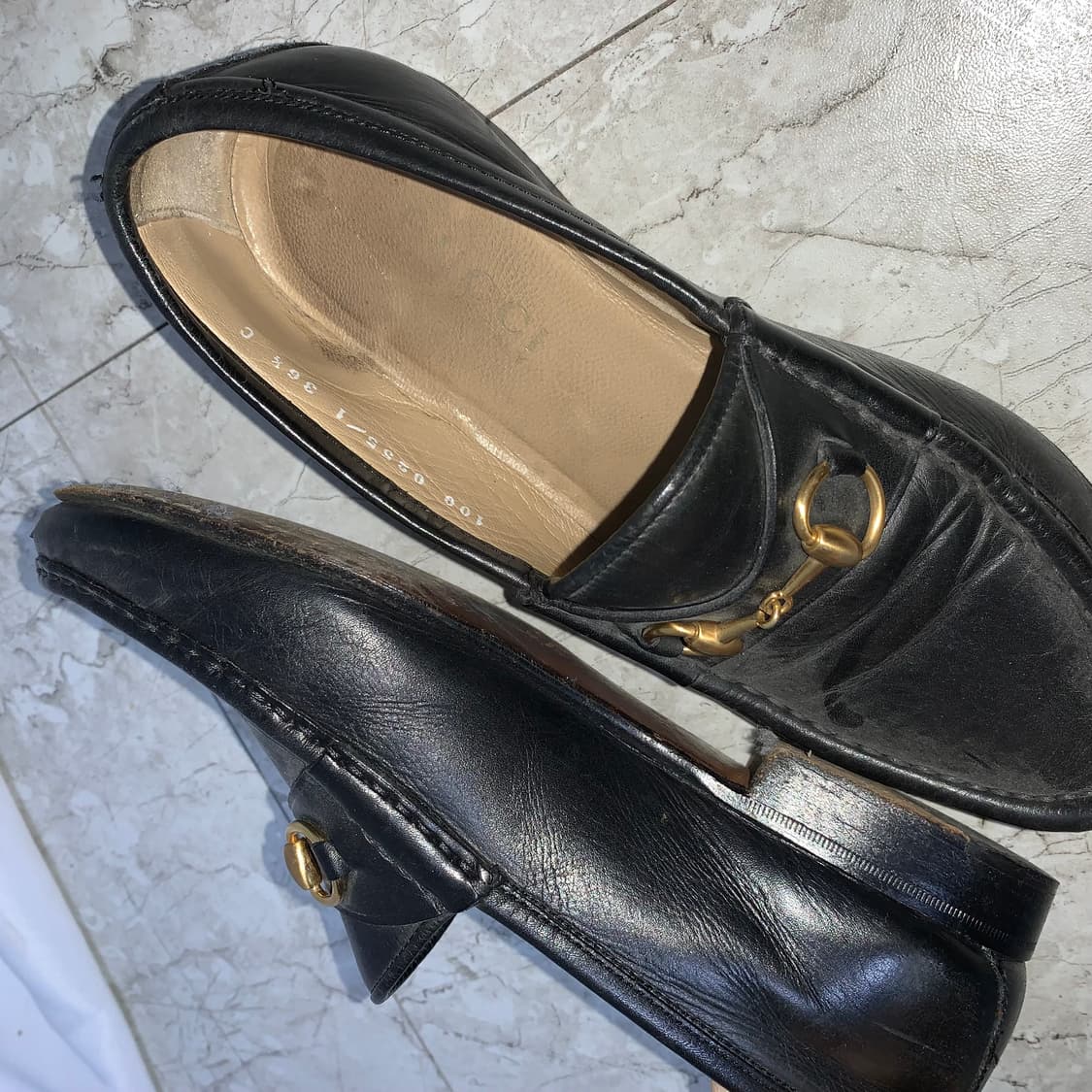 구찌 빈티지 금장 블랙 여성 로퍼 225-230 이태리 빈티지 상품이미지7