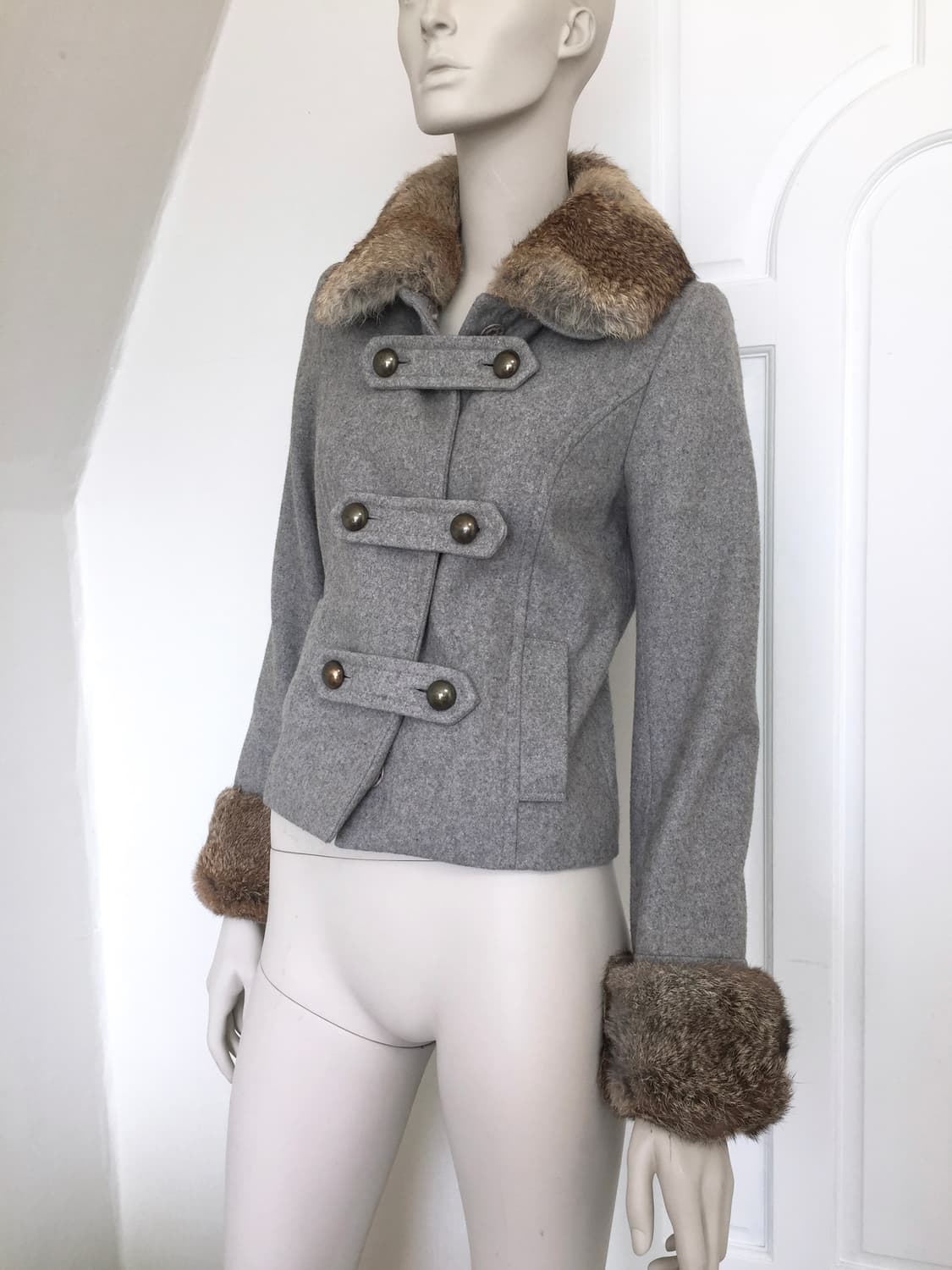 Japanese   Rabbitfur  Double button JK 상품이미지4