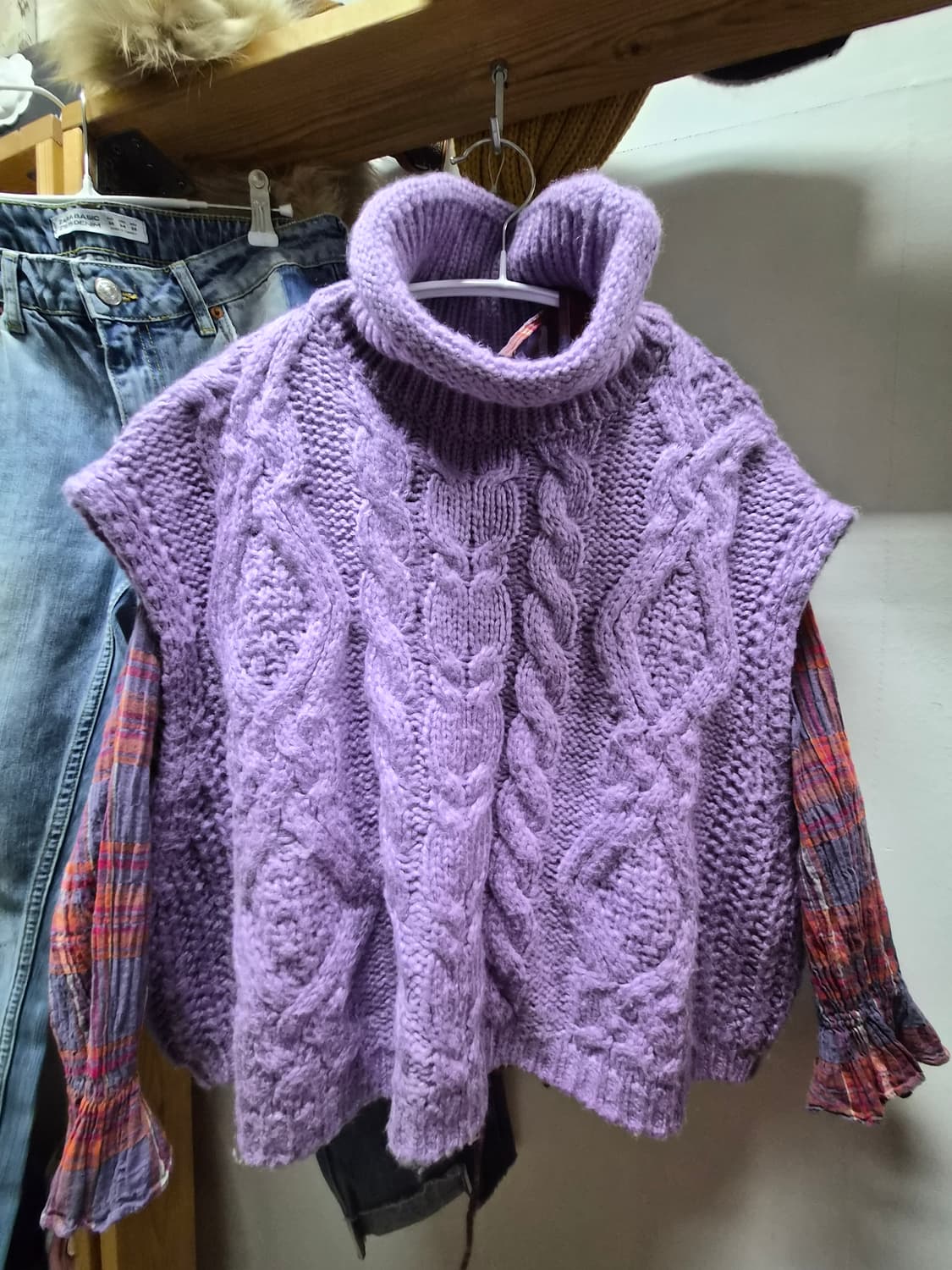 BCBG 라벤더 꽈배기니트 상품이미지2