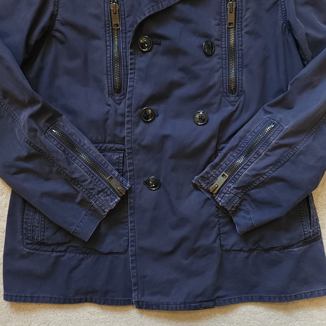 폴로 진스 컴퍼니 지퍼 디테일 코튼 피코트 L 상품이미지5