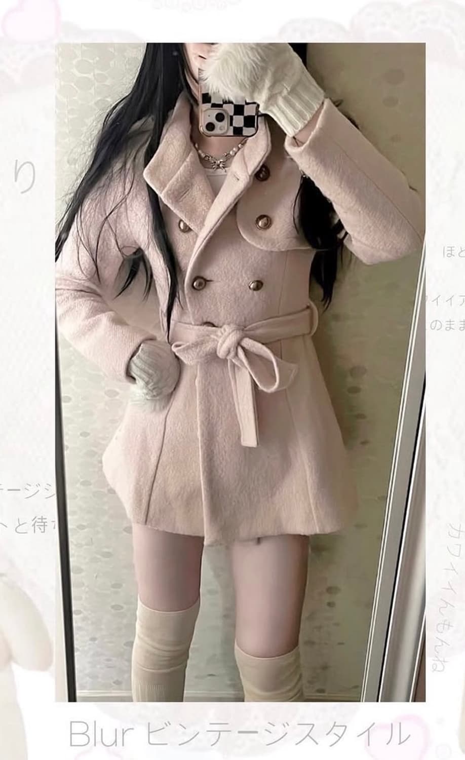 [히메갸루 라떼갸루 로걀] 빈티지 더블코트 피코트 버튼코트 원피스코트 상품이미지1