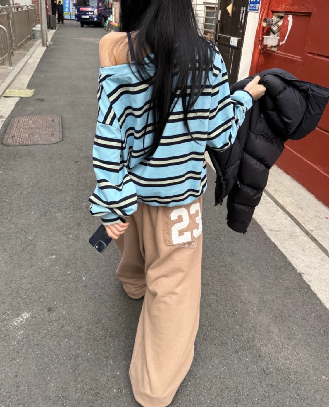 (새상품) 데이도어 단가라 보트넥 티 상품이미지7