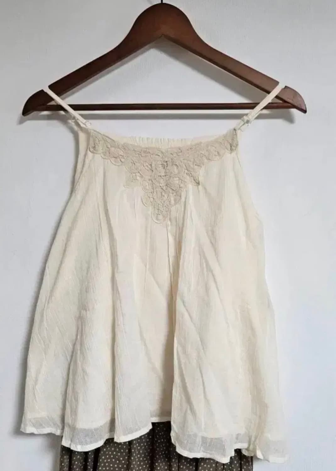 일본빈티지 어스뮤직앤이콜로지 아이보리 크림 나시 상품이미지1