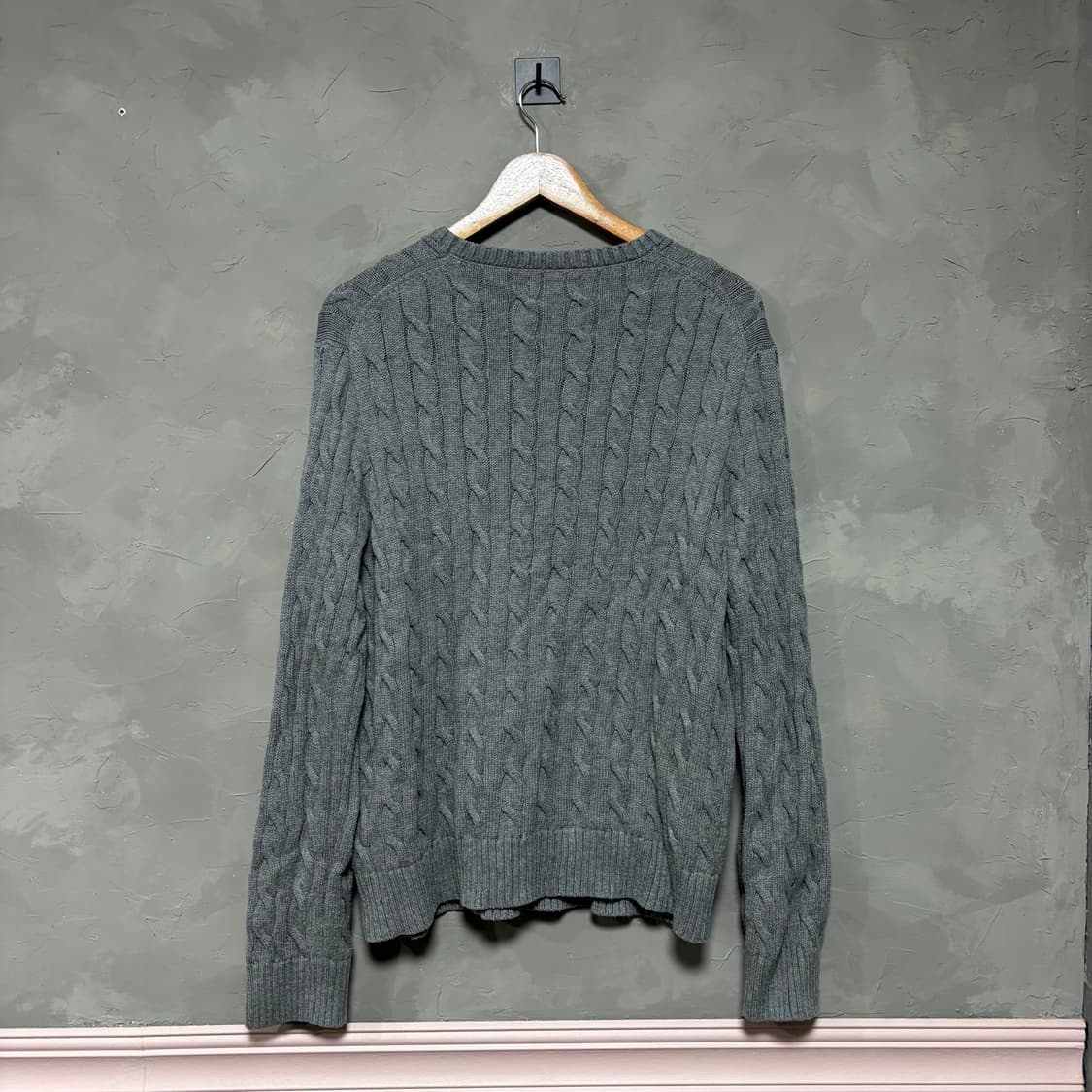 폴로 랄프로렌 신형 꽈배기 니트 회색 그레이 상품이미지4