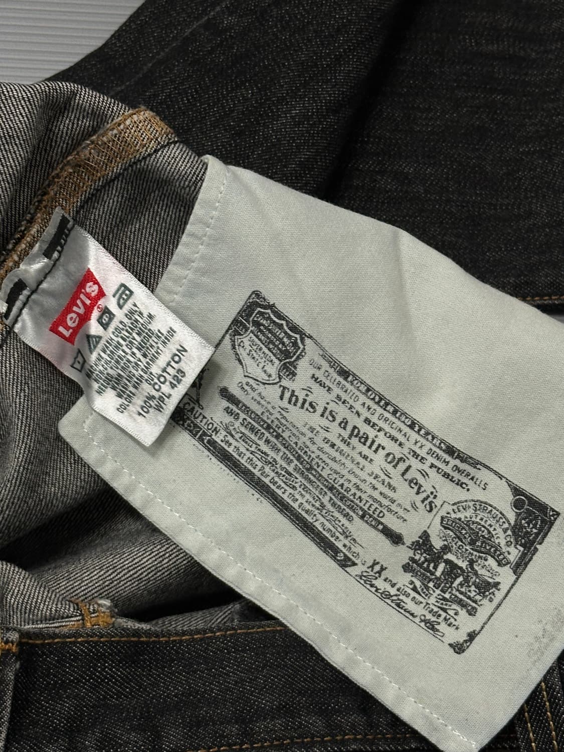 리바이스 501 데님 팬츠 바지 흑청 38X32  상품이미지8