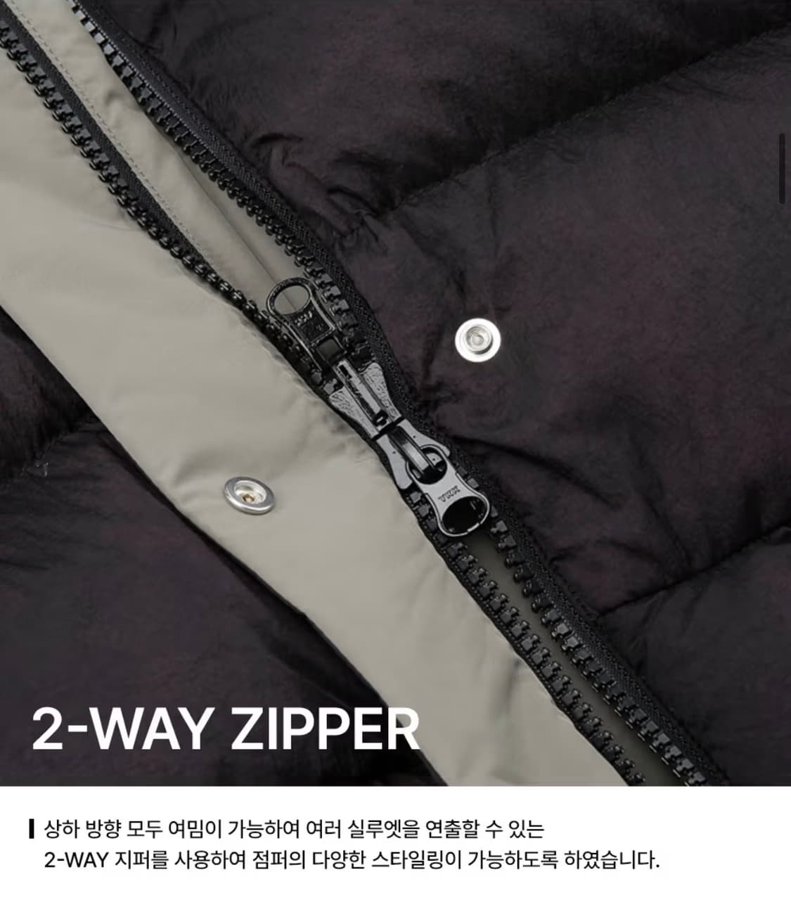 미개봉 질스튜어트뉴욕 리버시블 숏 구스다운100 대장급 패딩 루즈핏 카키 상품이미지7