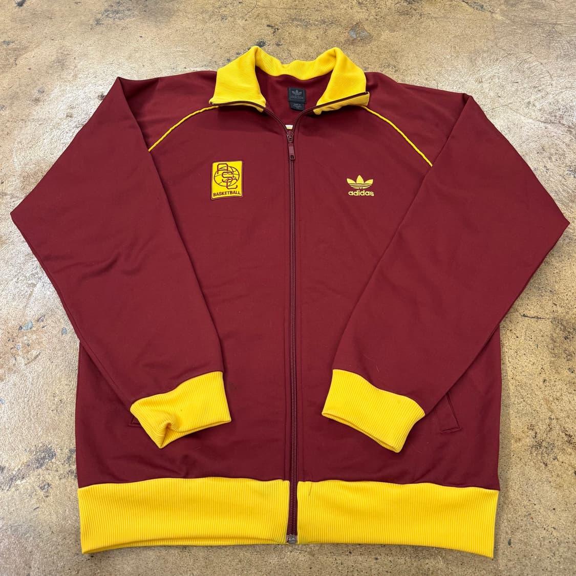 아디다스 버건디 옐로우 져지 트랙탑 110 상품이미지2