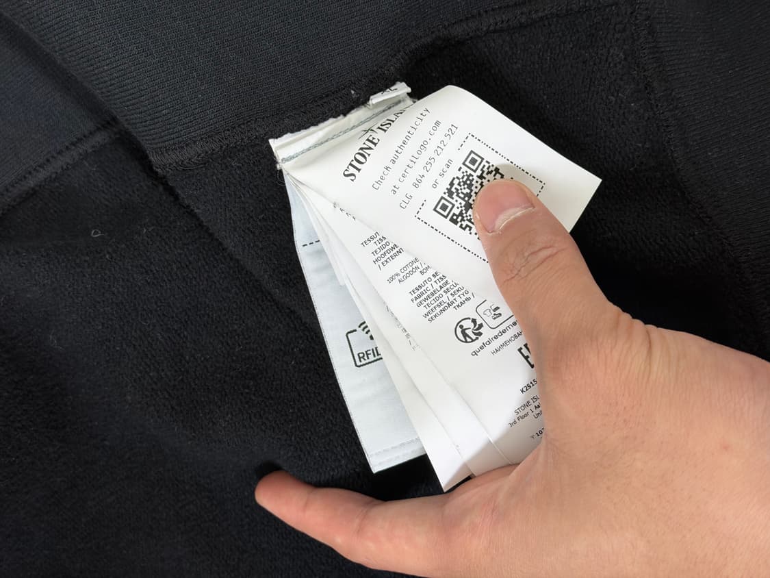 스톤 아일랜드 말파일 플리스 올드 이펙트 풀 집 후드 블랙 상품이미지5