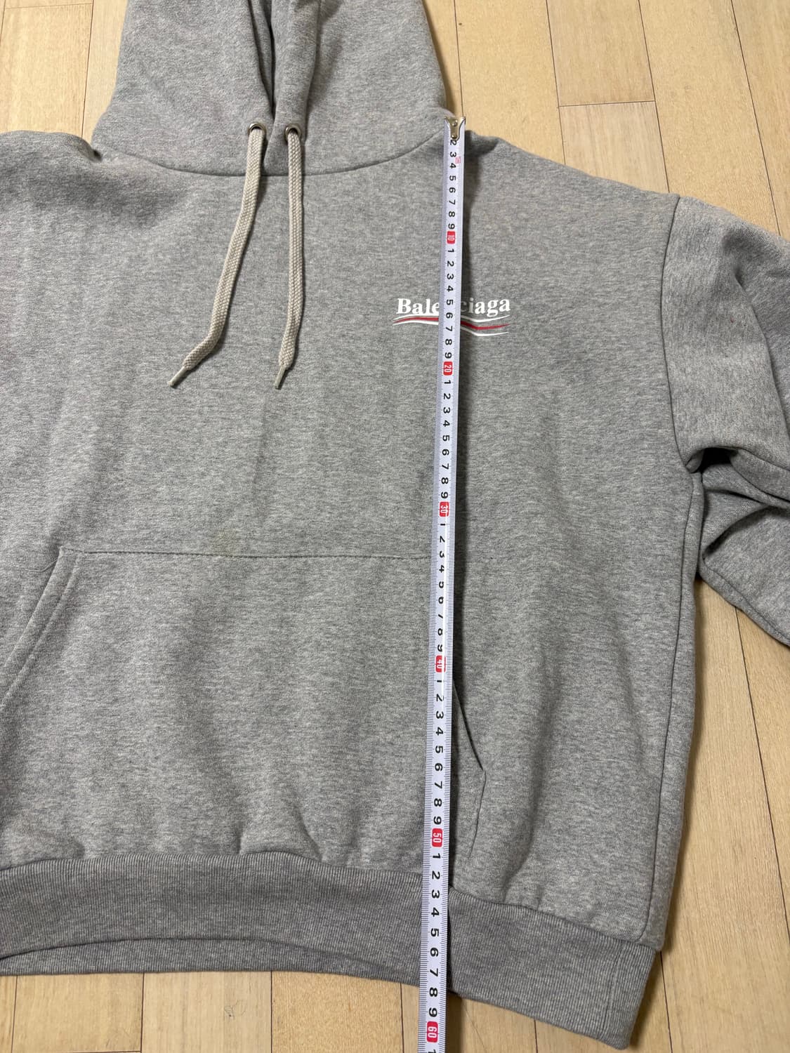 발렌시아가 웨이브 로고 후드티 그레이 상품이미지6