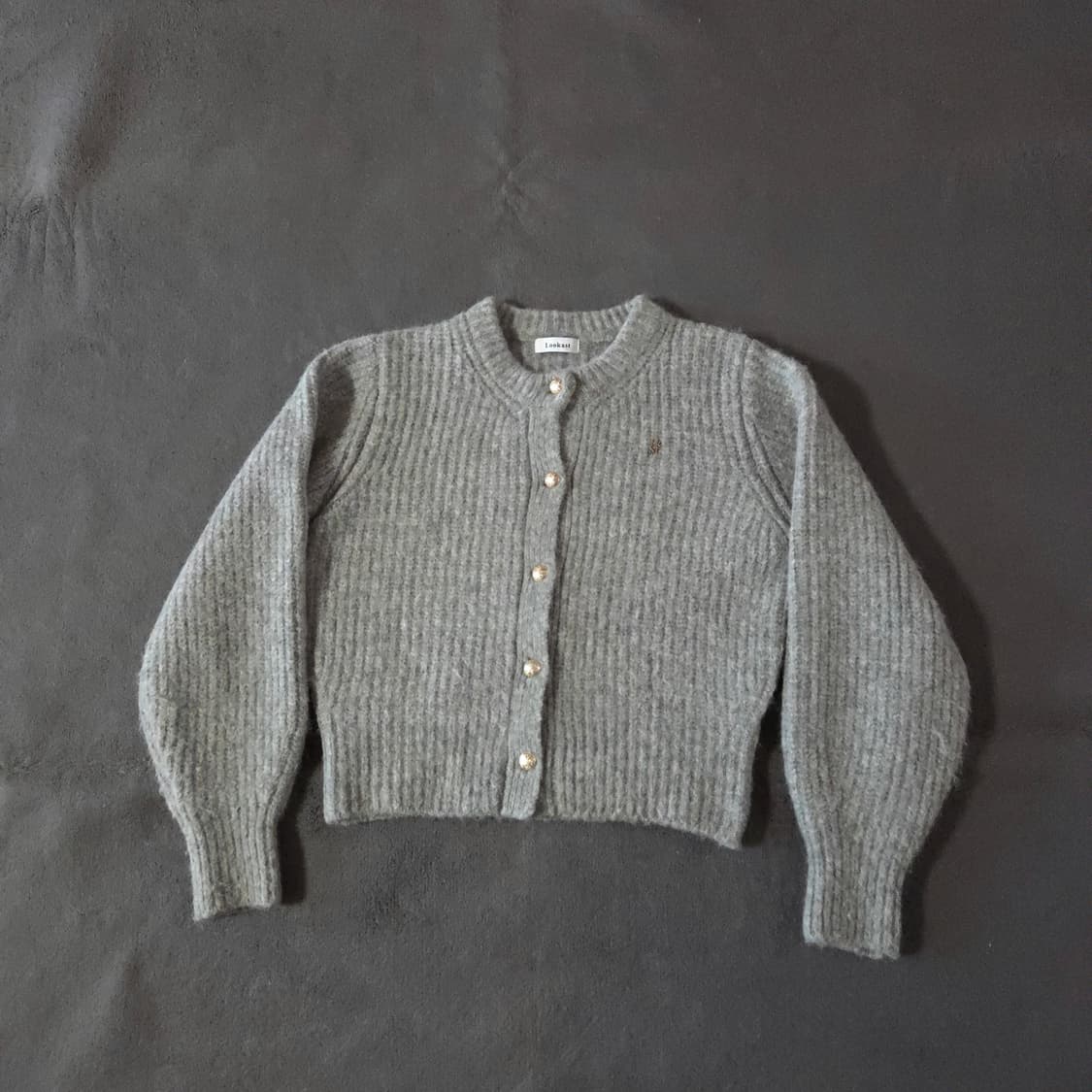 룩캐스트 한나 알파카 니트 가디건 그레이 상품이미지4