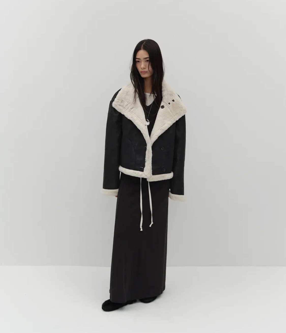 로우타이드 리버시블 무스탕 블랙 상품이미지1