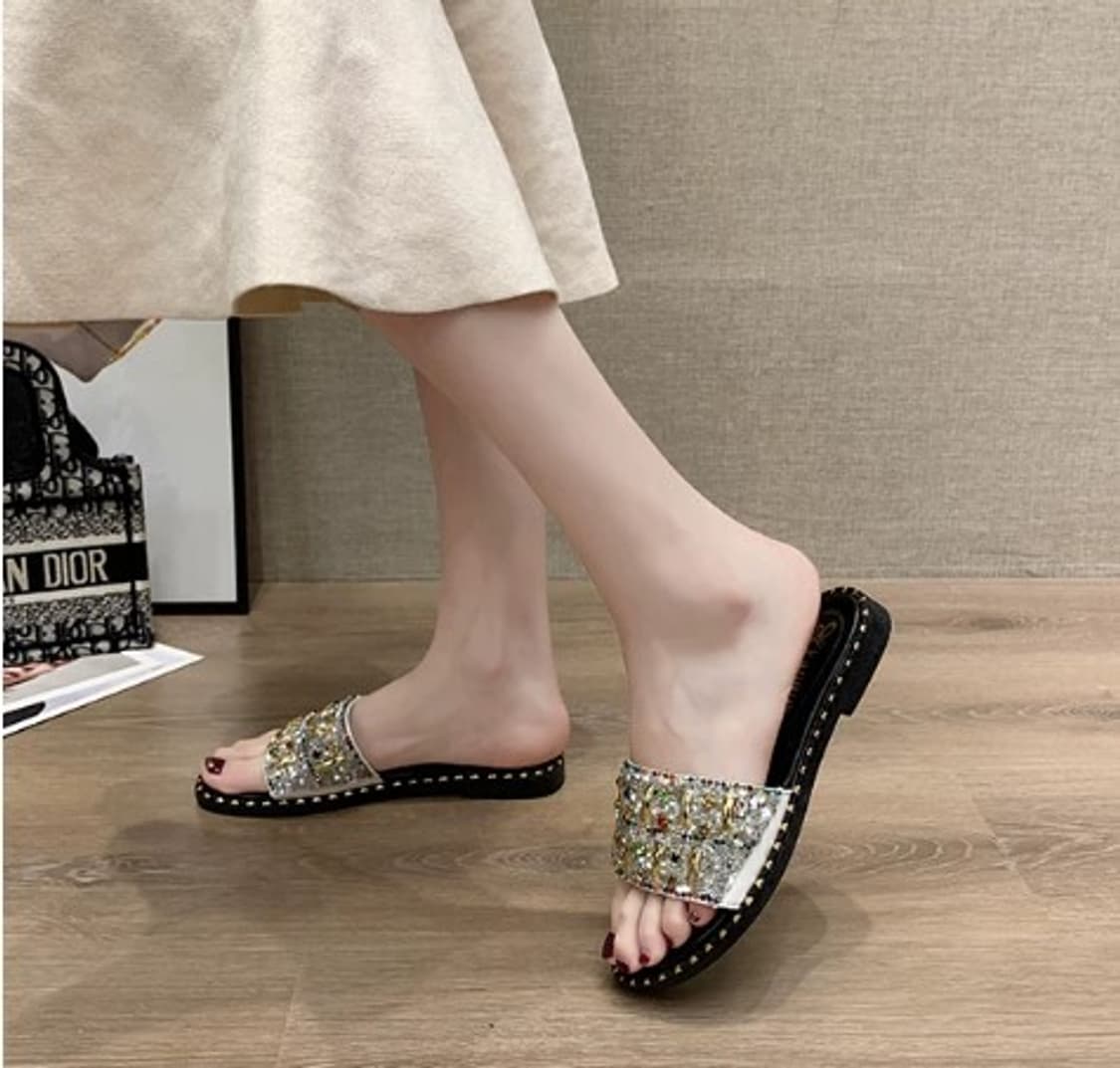 블링블링 라인스톤 장식 슬리퍼 230mm (새상품) 상품이미지5