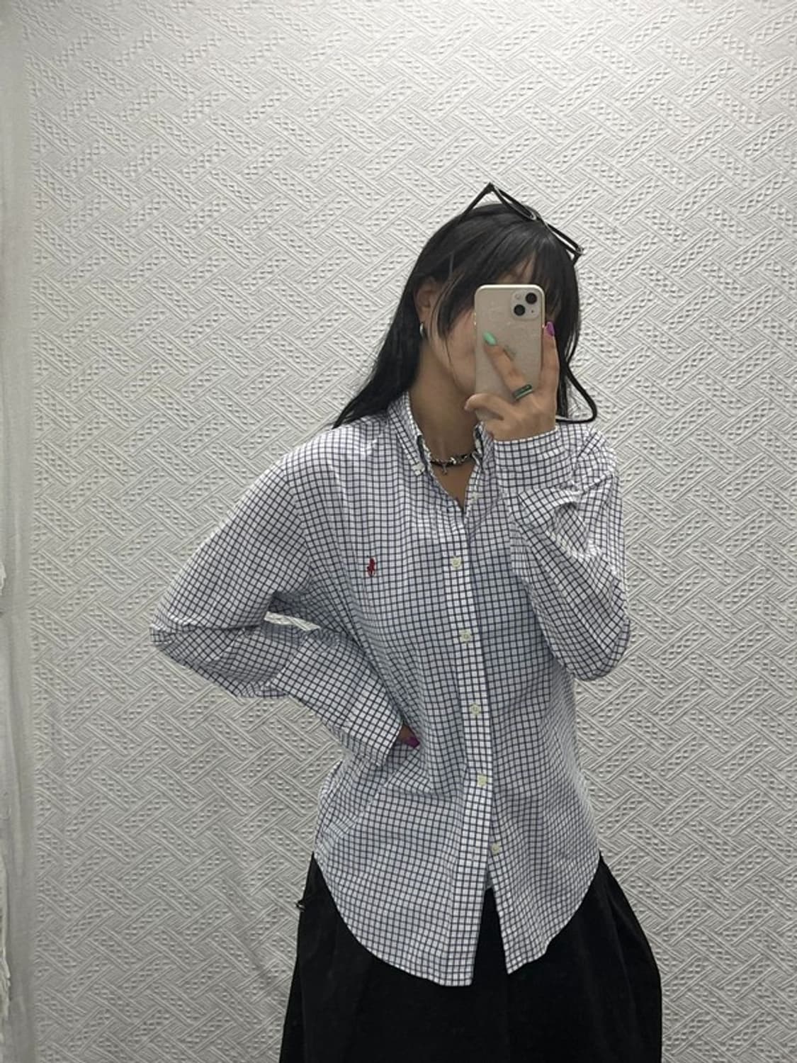 폴로 랄프 로렌 체크 패널 빈티지 오버핏 셔츠 M C06646 상품이미지1