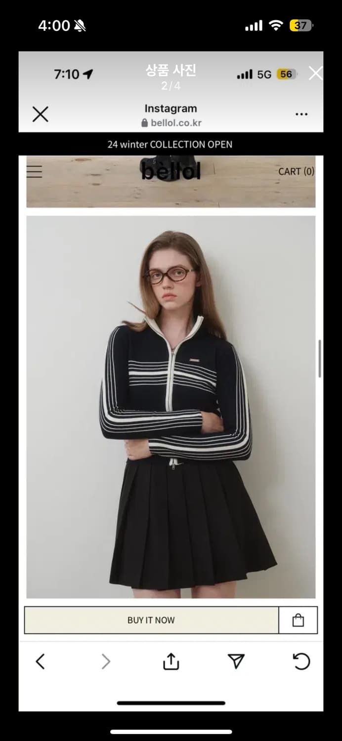 Bellol Stitch Coloring Knitwear Zip-up N 상품이미지2